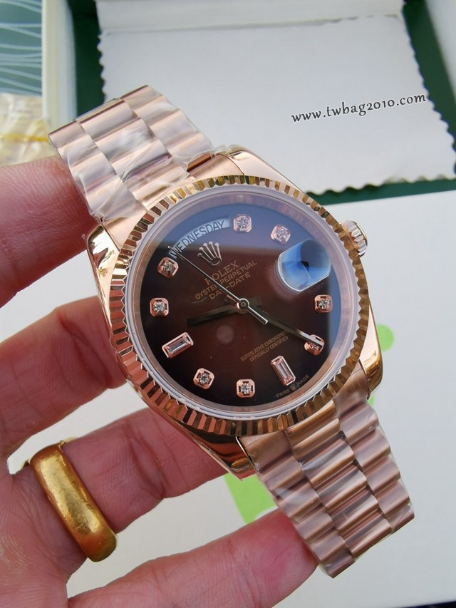 勞力士複刻手錶 Rolex星期日曆型daydate系列 36mm 全自動機械機芯女士腕表  gjs1859